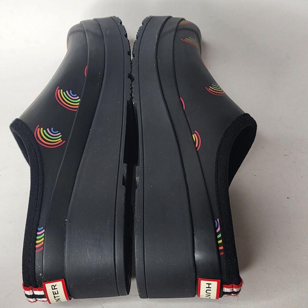 Hunter Play Mini Rainbow Print Clogs Platform Slip On Shoes Womens 10 - Picture 7 of 13